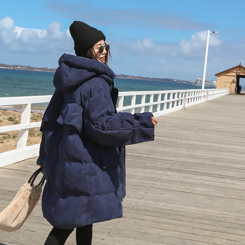 

Photo Shoot down Jacket Cotton-padded Clothes Women's Mid-length Tidal Harbor-Style Harajuku Short Loose-Fit Bread Cotton-padded