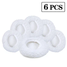 Partsworld 5 Inch - 6 Inch Polishing Bonnet Microfiber Polisher Bonnet Orbital Buffer Polisher Pads Buffing Bonnet 6Pcs White