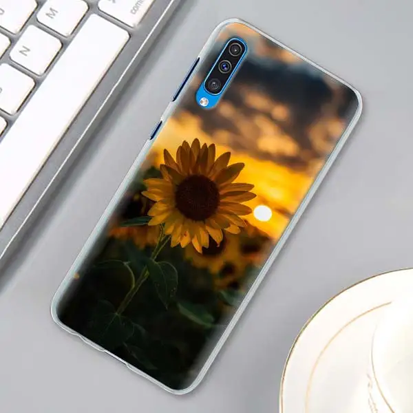 Летняя Маргаритка Подсолнух цветочный телефонный корпус для samsung Galaxy A10 A20e A30 A40 A50s A60 A70 A80 A6 A7 A8 A9 в твердом переплете - Цвет: H08
