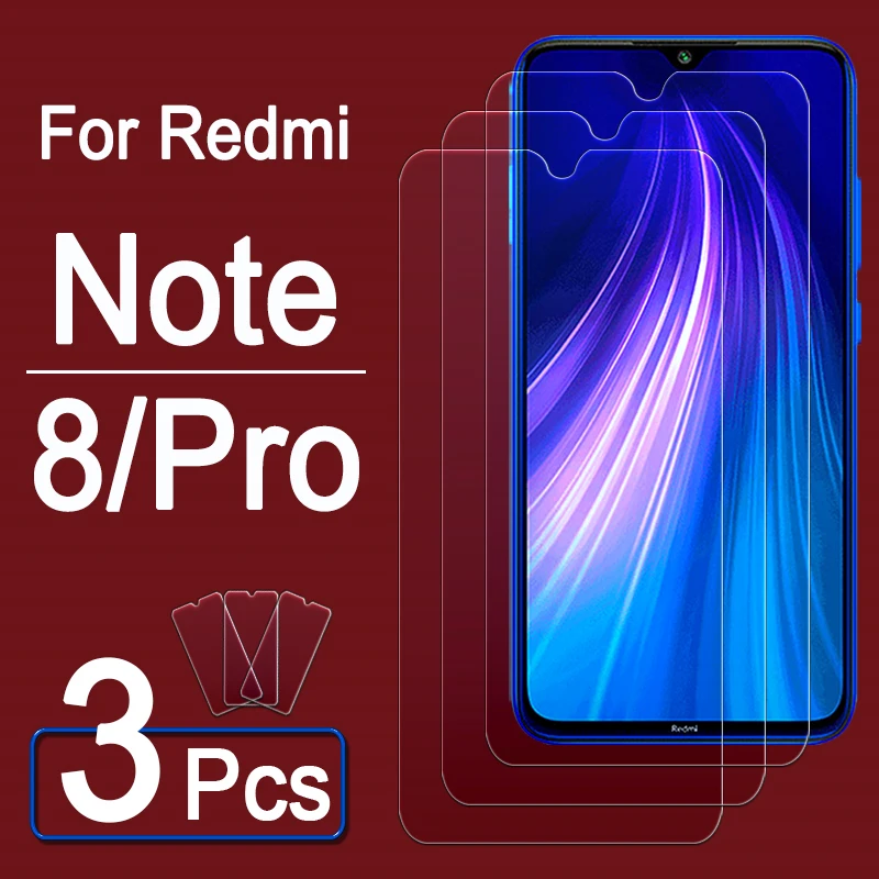 

3PCS 9H Tempered Glass For Xiaomi Redmi Note 8 Pro Screen Protector On Radmi note8pro 8pro Protective Film Glas Not Full Cover