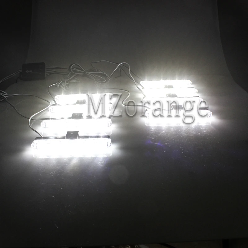 Led 12V Warning Police Strobe light 8X6 Control DRL Car Truck Flashing Firemen Flasher Ambulance Emergency day light - Испускаемый цвет: white