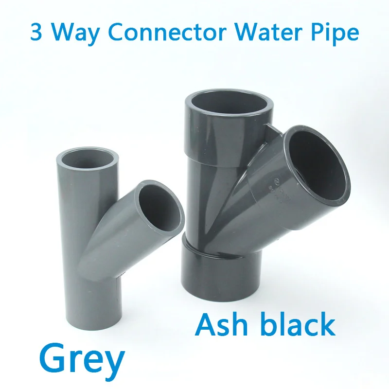 

PVC Pipe 3 Way Connector Garden Irrigation 1 Inch Y Type Water Pipe Adapter Fish Tank 45 Degree Tilted Adapter 1 Pcs