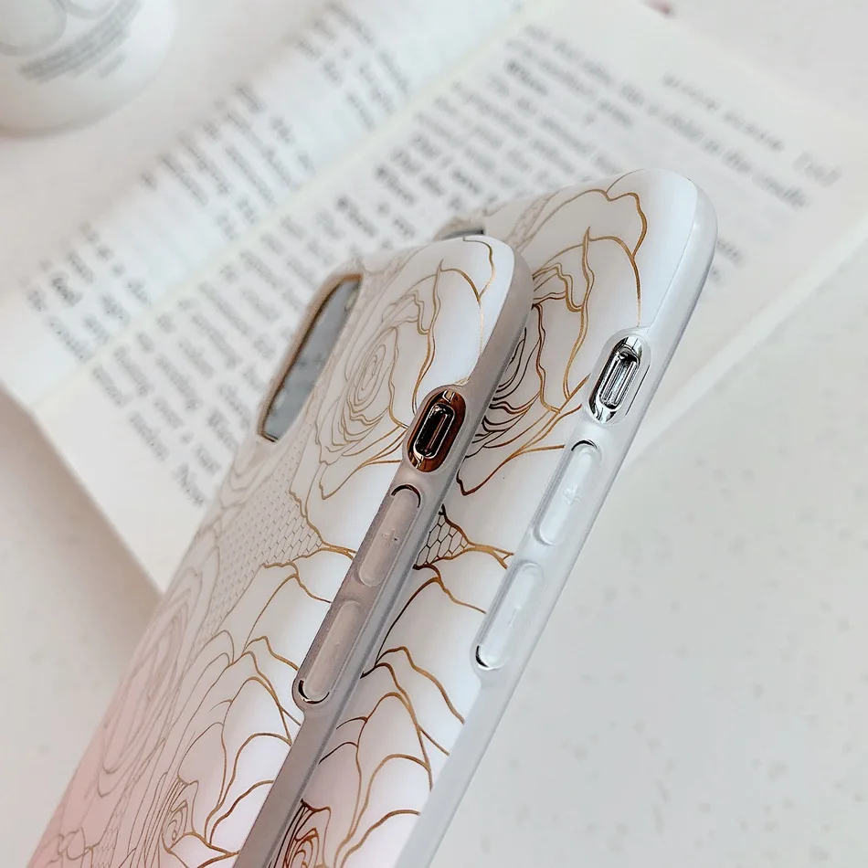 Для iPhone 11 Pro Max XS чехол для Max XR роскошный градиентный горячий тиснение розовый Бампер-чехол для iPhone 7 8 6s 6 Plus Мягкий Силиконовый ТПУ чехол