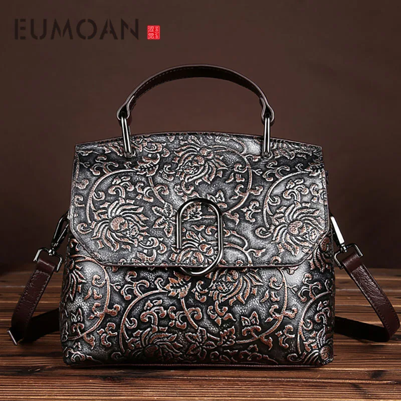 EUMOAN оригинальная ручная цветная Ретро сумка из натуральной кожи натуральная кожа сумка-мессенджер для женщин