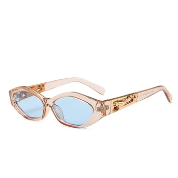 

modern retro lady sunglasses angular cat's eye women's Glasses temple legs jumping cheetah shape golden decoration sun glasses
