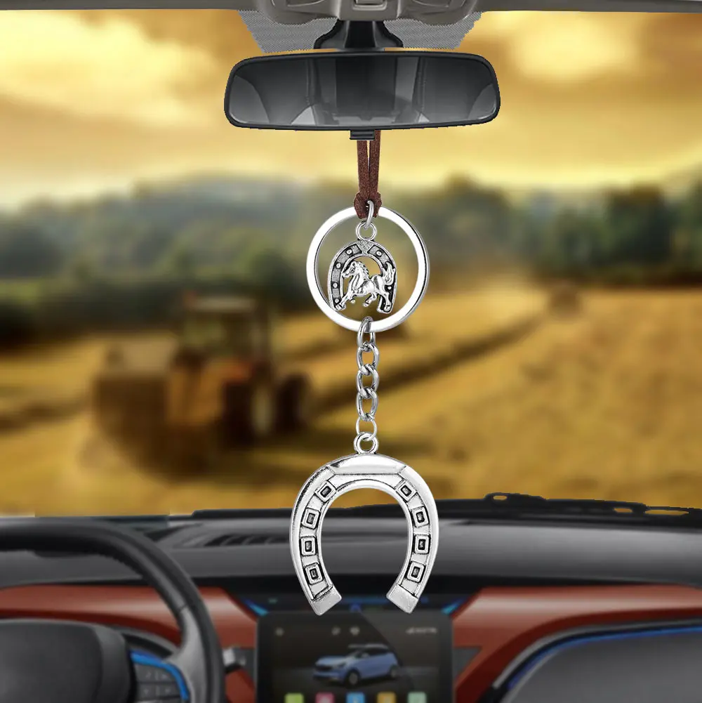 Colgante para espejo coche, decoración de caballo, herradura, hierro, Rusia, adornos de la suerte para el hogar, accesorios de decoración automática - AliExpress Automóviles y