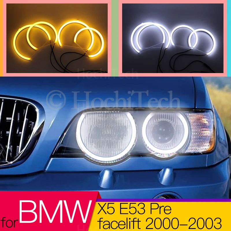 Switchback Cotton Light Led Angel Eye Halo Dual Color Per Bmw X5 E53 Pre Lifting 2000 2001 2002 2003