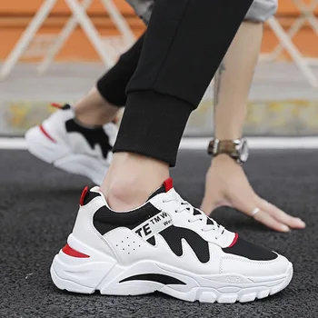 

M- Spring and autumn men's shoes casual wear wear non-slip thick bottom tie round head shallow mouth daily outdoor tide shoes