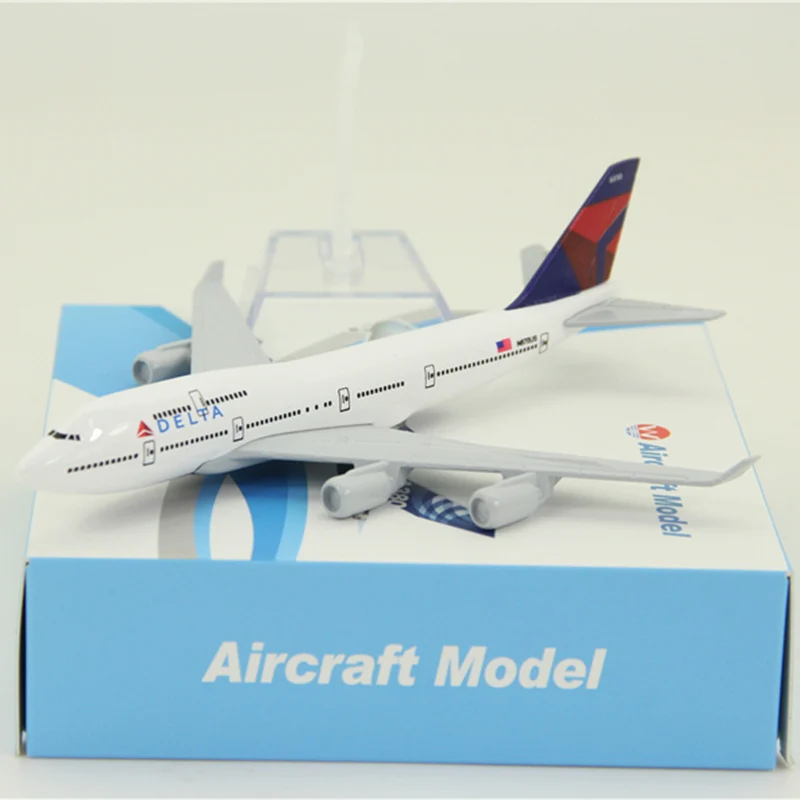 1:400 масштаб 16 см авиационный Американский DELTA Airways сплав металлическая модель самолета Boeing 747 B747-400 авиалиний самолет подарок - Цвет: DELTA Airways