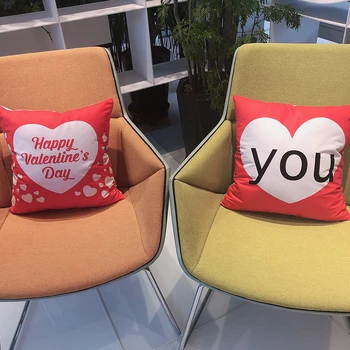 

Baizheng 2020 new couple cushion cover pillow cover pillow cover 450*450mm home decorations confession scene Valentine's Day