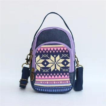 

Cotton floral printing children school bags kids travel messenger cross-body money bags small phone pouch for kindergarten girls