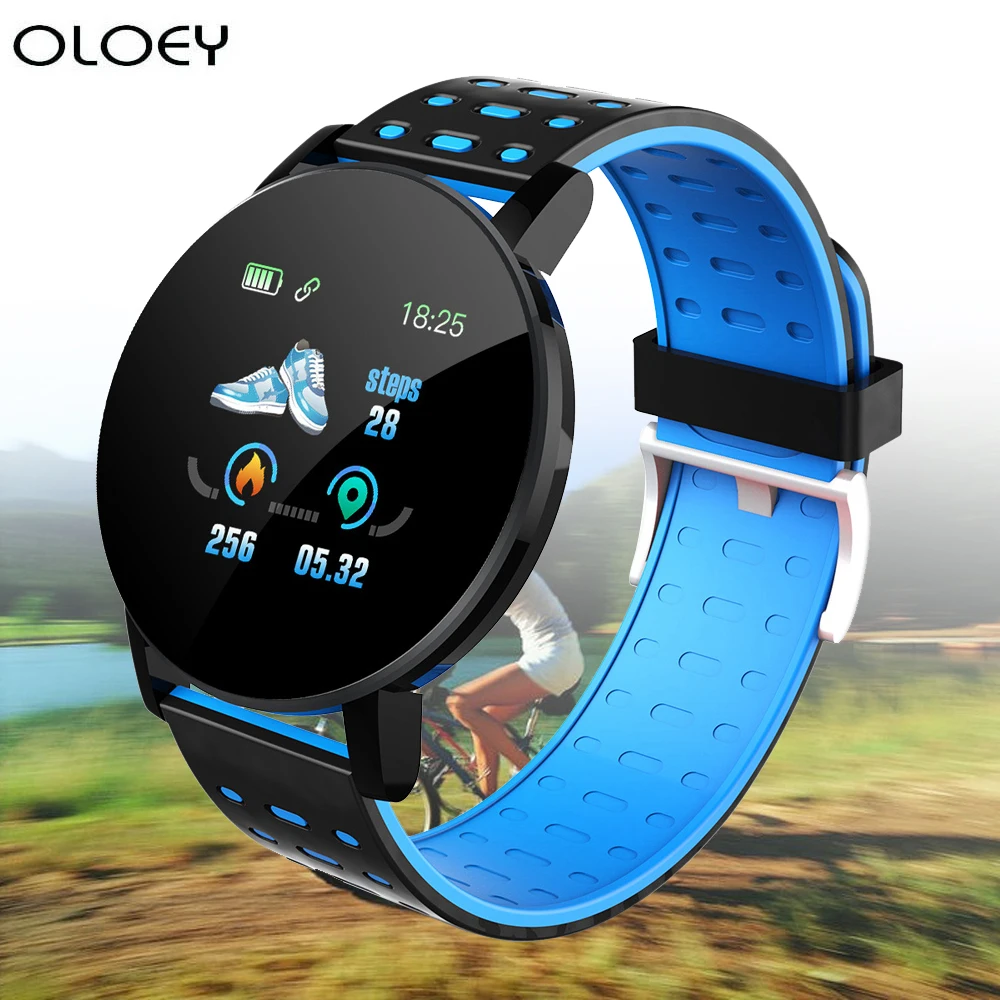 119Plus Bluetooth Смарт-часы для мужчин и женщин кровяное давление Smartwatch спортивный