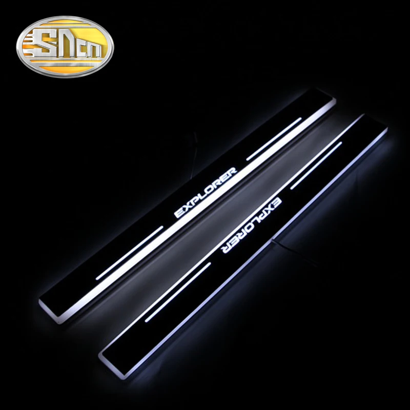 

2pcs For Ford Explorer 2015 2016 2017 2018 2019 Acrylic Moving LED Welcome Pedal Scuff Plate Pedal Door Sill Pathway Light