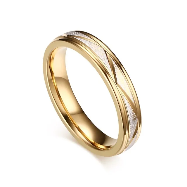 OKtrendy обручальные кольца для любви матовое покрытие нержавеющая сталь Золото Цвет для женщин мужчин пара обручальные кольца персонализированные выгравировать имя подарок - Цвет основного камня: women 4mm