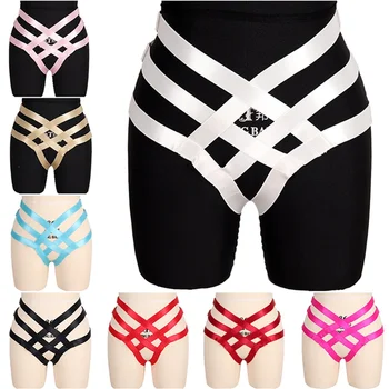 

Women Body Harness Hollow Out Bondage Sexy Panties Pastel Punk Goth Plus Size Garter Belt Adjust Elastic Suspender Dance Rave