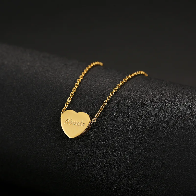 

Customized Arabic Name Custom Sweet Heart Necklace For Women Men Choker Stainless Steel Chain Pendant Collier Necklace Jewelry