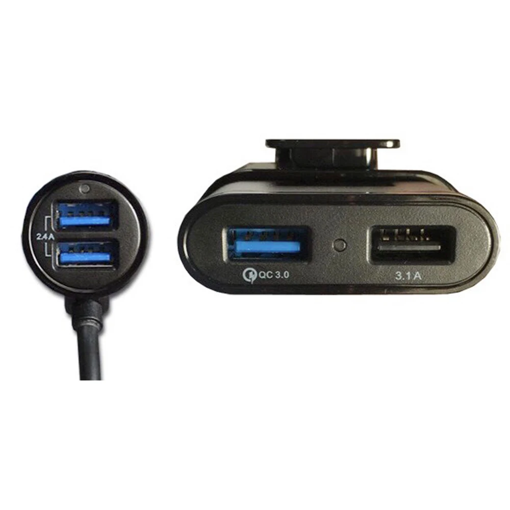 4 порта Быстрый 3,0+ A USB Автомобильное зарядное устройство Универсальный USB Быстрый адаптер с 5.6ft удлинитель Кабель для MPV автомобильный телефон