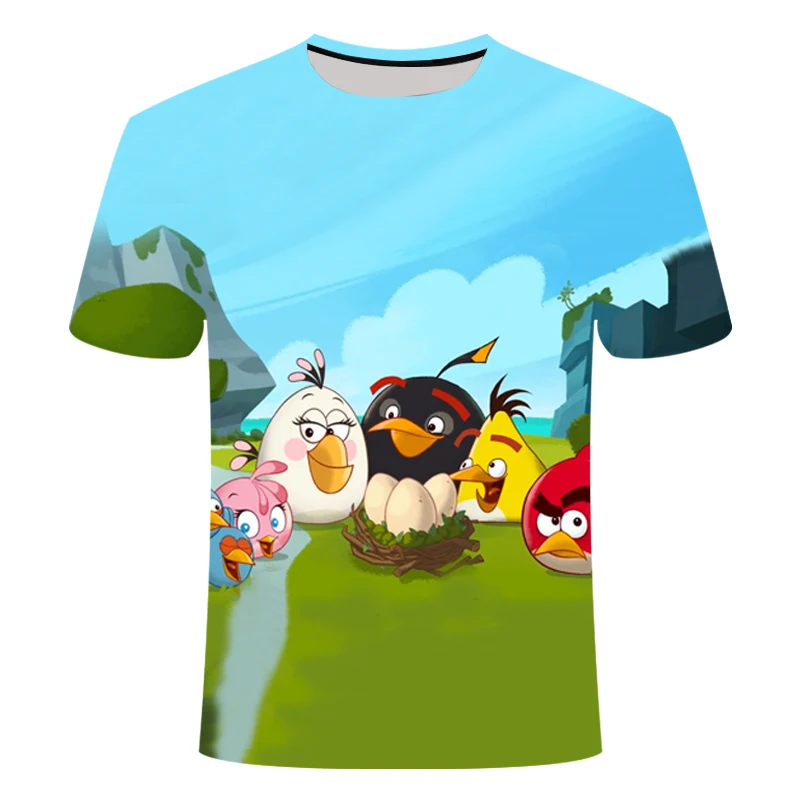 TX-1492 Новое поступление, футболка с 3D принтом Angry Birds Movie 2, женская и мужская повседневная футболка с коротким рукавом Angry Birds 2, летняя уличная одежда, топы - Цвет: TX-1492