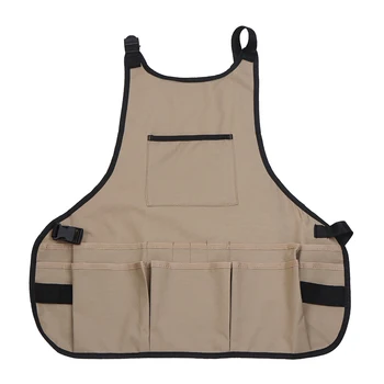 

600D Polyester Crafts Woodwork Apron Heavy Duty Apron Multi Tool Pocket Adjustable snaps for construction gardening cleaning