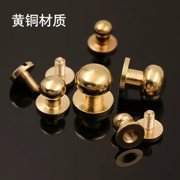 

10Pcs M5-M10 Round Head Solid Brass Leather Rivet DIY Screws For Belt HW304
