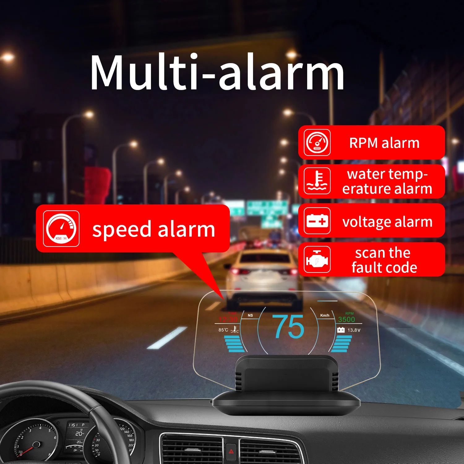 New HUD C1 OBD2+GPS For Car With Glare Shield Head Up Display From China