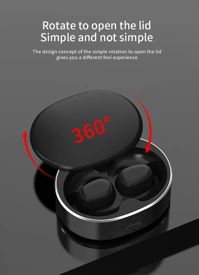 TWS Bluetooth Headset Mini Wireless 5 0 Sports Stereo Smart Touch Headphone Private Mode Sliding Cover Binaural Separated Design