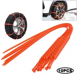 10 pçs carro pneu de inverno rodas correntes de neve pneu roda cabo cinto de pneus de inverno ao ar livre corrente de emergência neve pneu anti skid correntes
