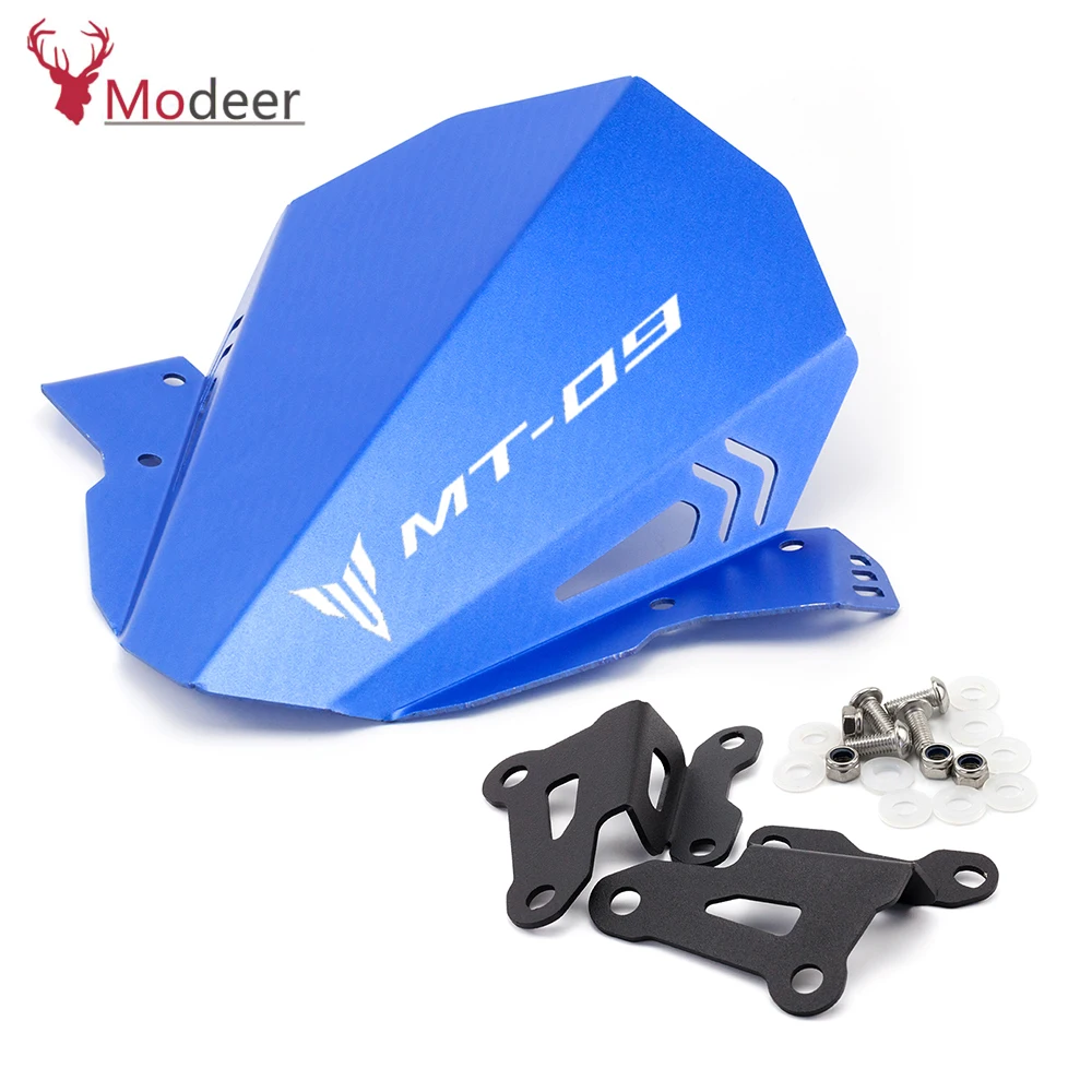 Motorcycle Windshield Windscreen Aluminum Kit Deflector Fits For YAMAHA MT-09 MT 09 2017 2018 2019 MT09 FZ09 FZ-09 17'-19' (1)