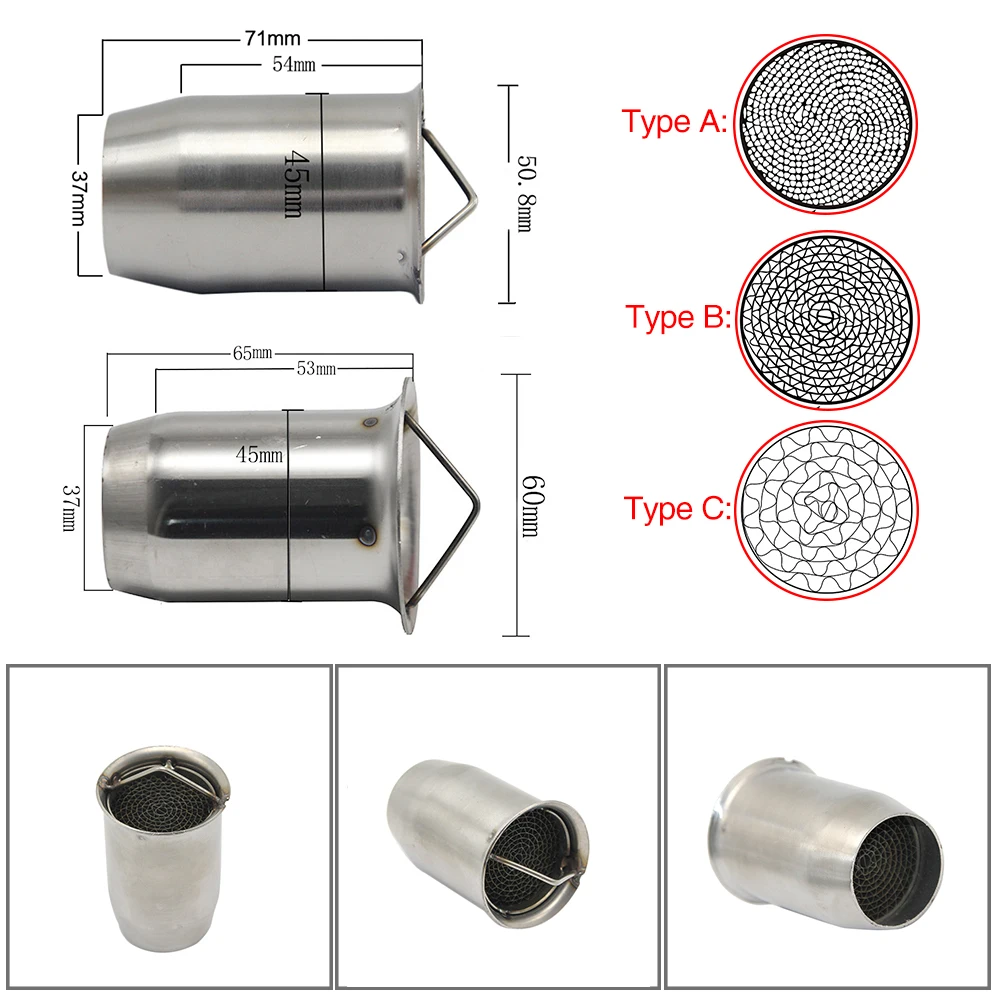 Motorcycle Exhaust Muffler Pipe ZSDTRP Refit Motorcycle Exhaust Pipe Catalyst DB Killer Muffler Removable Silencer Escapes for AK SC AR GP Yoshimura