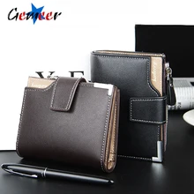 Мужской кожаный бумажник Gemeer, мужские бумажники, кошельки, Короткий Мужской Кожаный клатч-портмоне, мужская сумка для денег, гарантия качества