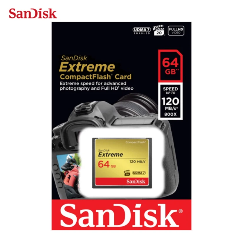 Карта памяти sandisk CF 32 Гб 64 Гб 128 ГБ Экстремальная UDMA7 120 МБ/с./с компактный флеш-накопитель для камеры