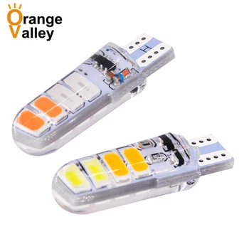 

100PCS T10 LED W5W Car light Bulb 8 LED Para Auto Interior Side light Silica gel 5630 SMD Strobe Warning Light 168 194 501 DC12V