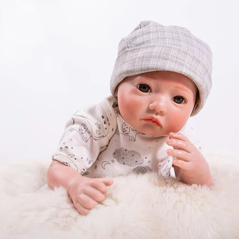 

Reborn Baby Doll Model Infant Vinyl Cloth Body All Soft Children Early Education Toy Electricity Supplier New Products