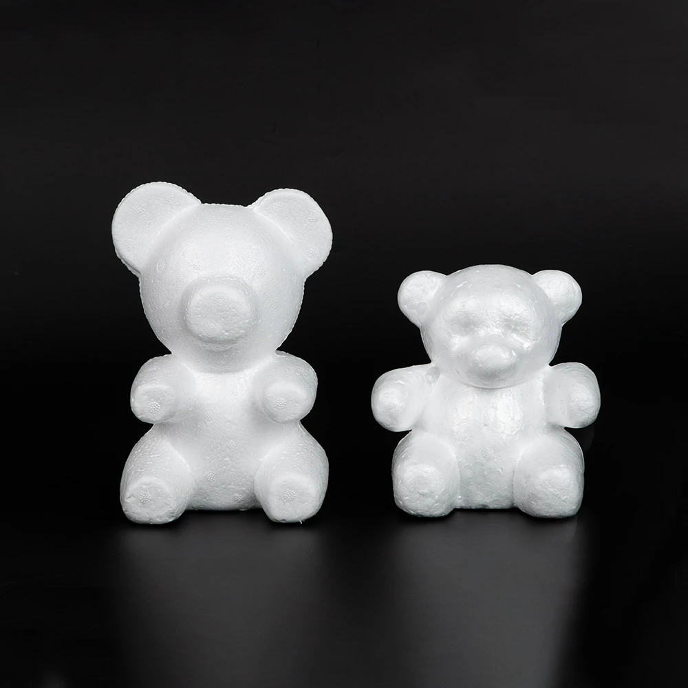 

1PC 15cm/20cm Foam Rose Bear Mold DIY Artificial Rose Flower Bear Plastic Bear Roses Luck Dog Mold Model