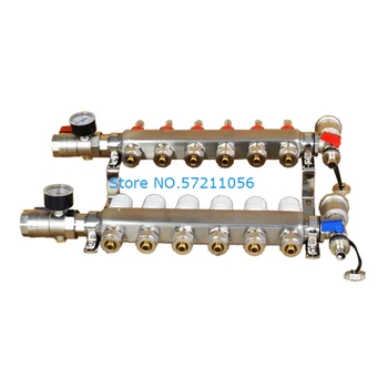 

For 1/2" PEX 6/7 Branch PEX Radiant Floor Heating Manifold Set Stainless Steel