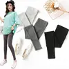 Thread Pregnant Women Leggings Winter Plus Velvet Pants Spring Autumn Maternity Trousers For Pregnancy Clothing Solid Color 2