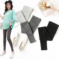 Thread Pregnant Women Leggings Winter Plus Velvet Pants Spring Autumn Maternity Trousers For Pregnancy Clothing Solid Color 2