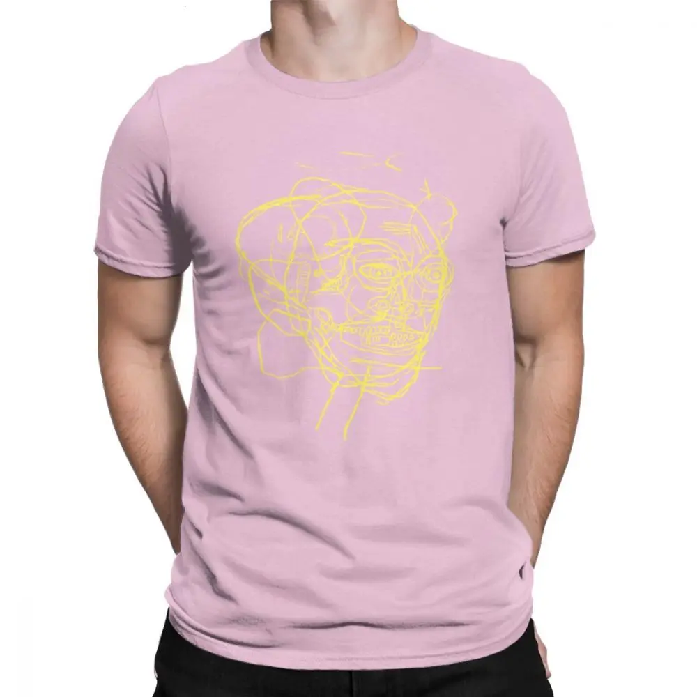 pink One yona Midnite Star, Винтажная футболка с рисунком Jean Michel Basquiat, Мужская хлопковая футболка с круглым вырезом, Fruitmarket, галерея, футболка размера плюс - Цвет: pink