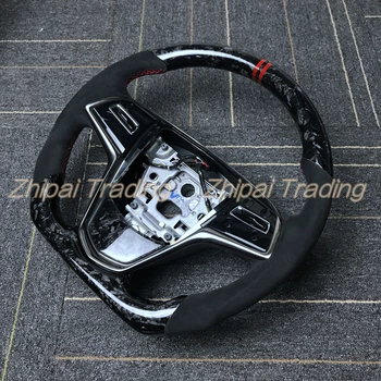 

Customizable Forged carbon fiber steering wheel replacement with perforated leather & Alcantarar For Cadillac ATS Coupe