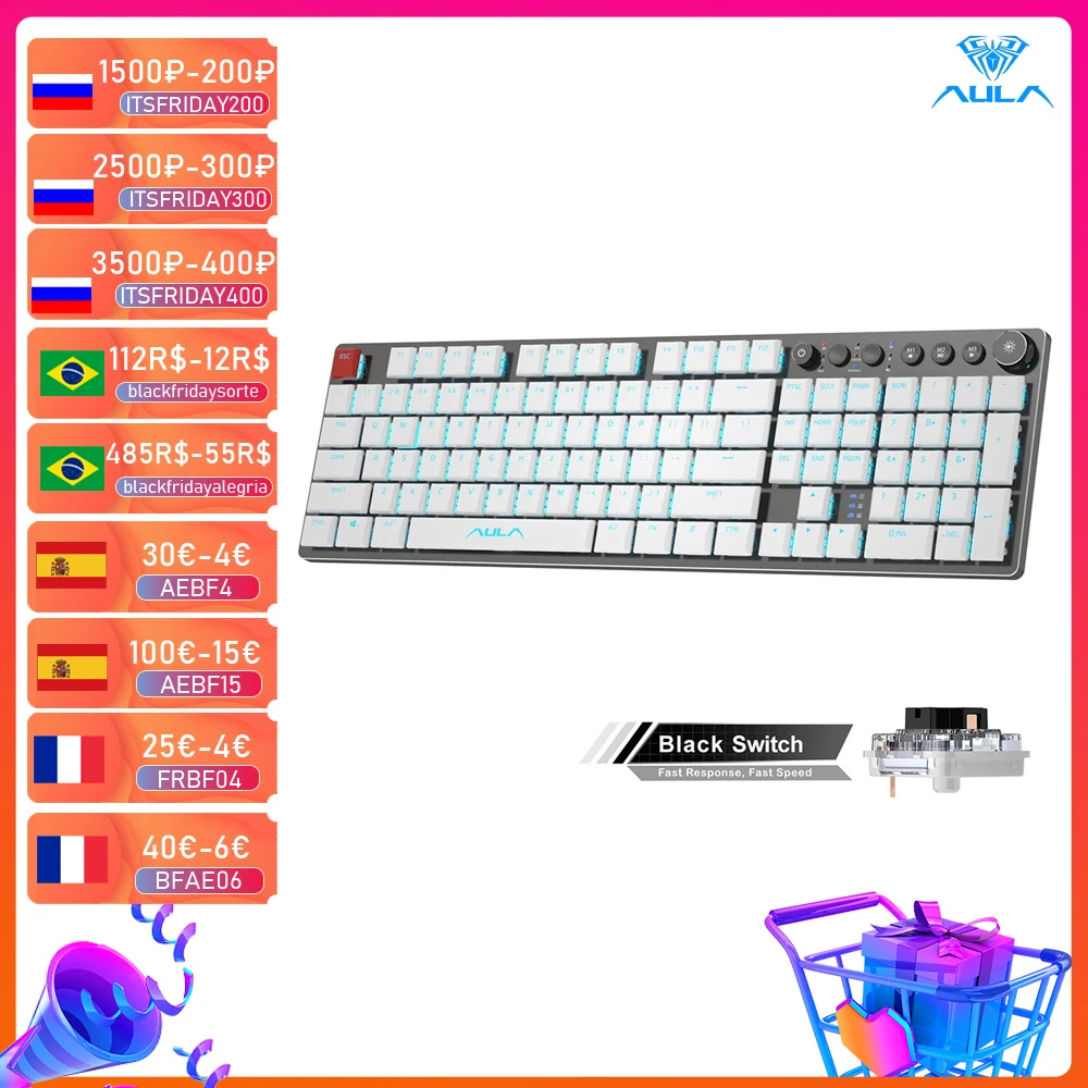 Оригинальная новая беспроводная механическая клавиатура с поддержкой Bluetooth / Type-c