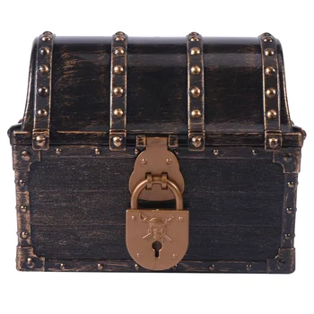 

1 Set Retro Hidding Treasure Chest Toy Plastic Large Pirate Gold Treasure Chests Toy Kids Treasure Box Toy Educational Treasure