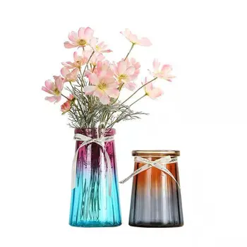 

Nordic Transparent Cone Glass Flower Vase Hydroponic Device Origami Plant Holder Fairy Garden Desktop Home Decortion Accessories