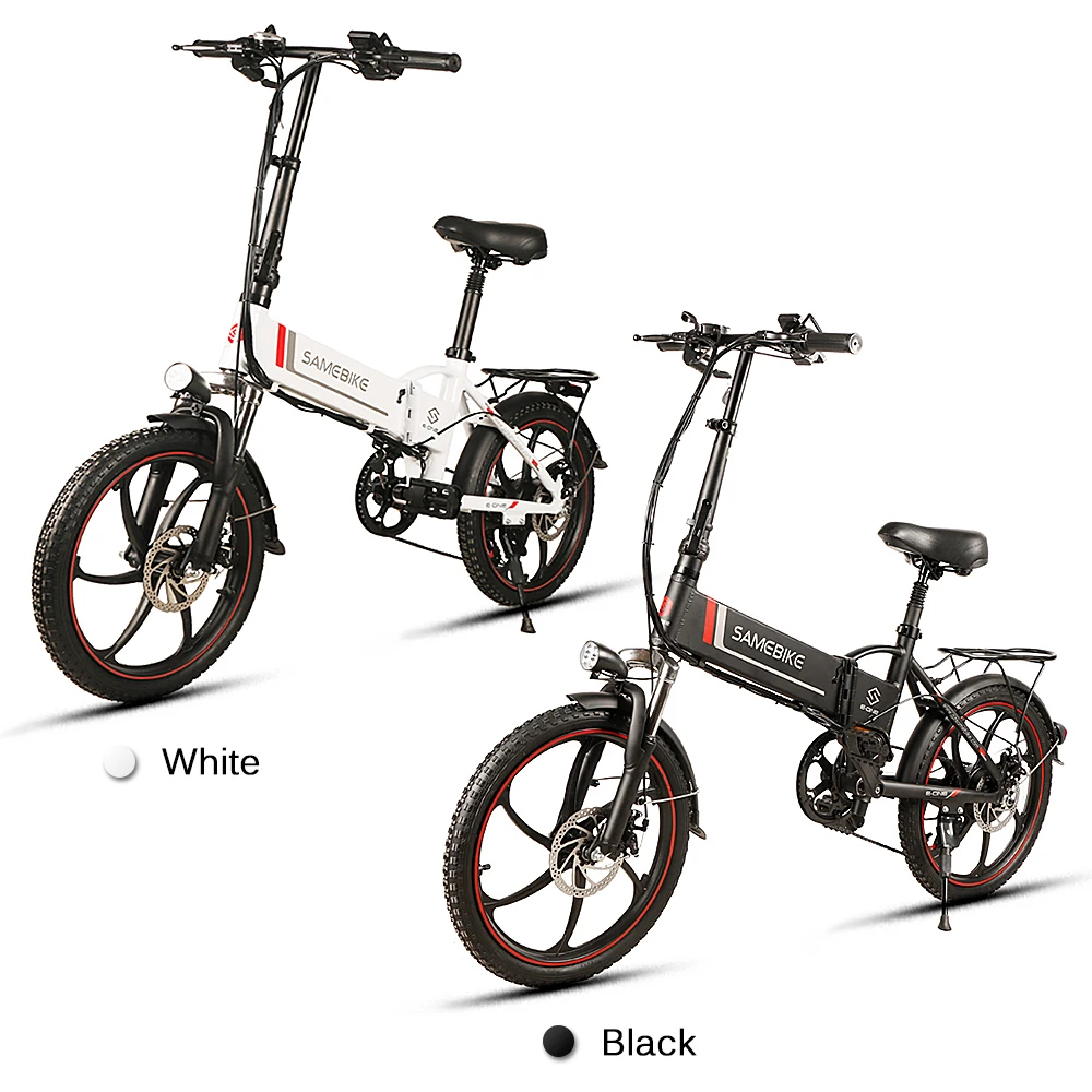 samebike 20 Inch Folding Electric Bike Scooter Power Assist Electric Bicycle E-Bike Scooter 350W Conjoined Rim E-Bike