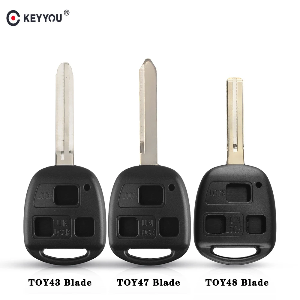 

KEYYOU Remote Car Shell Key Case Fob 3 Buttons For Toyota Celica Avensis RAV4 Prado Camry Corolla YARIS RAV4 Land Cruiser