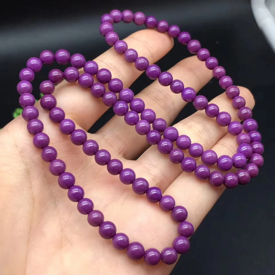 Natural Purple Phosphosiderite Gemstone Round Beads Stretch 3 Laps Bracelet 6mm Crystal Men Women Reiki Stone AAAAA