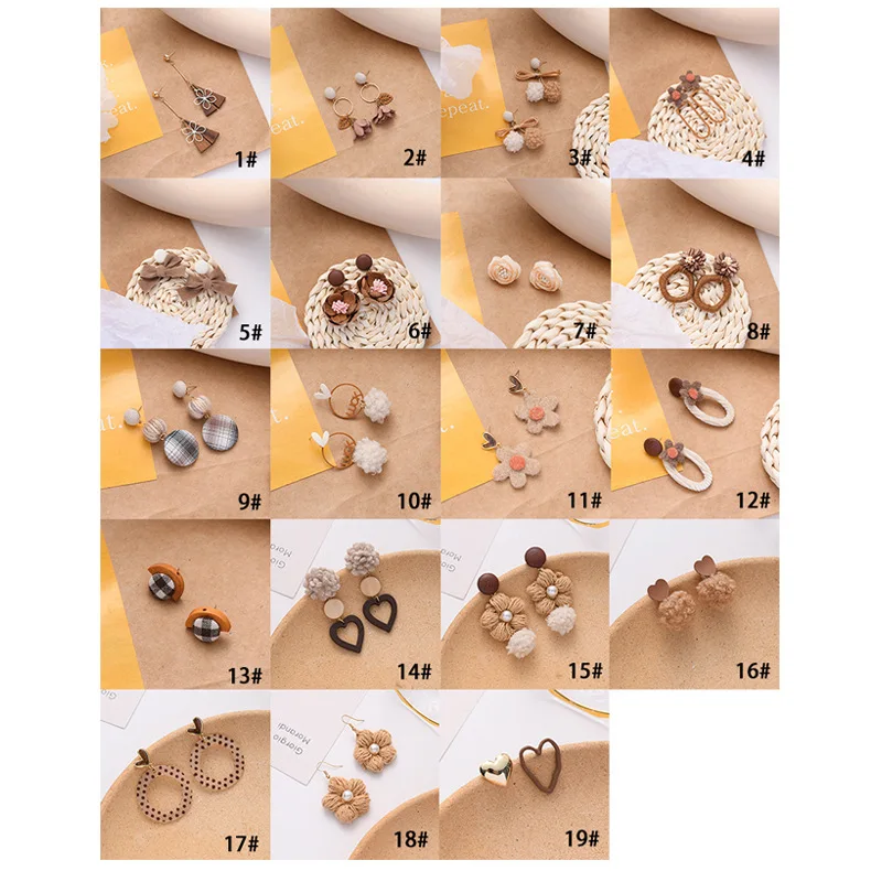 Осенние серьги модные милые с цветами 2020 гвоздики в корейском и японском стиле