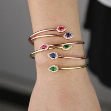 Высокое качество Многоцветный браслет с кубическим цирконием вымощенный синий белый цвета Амулеты Браслет с подвесками для женщин подарок на год