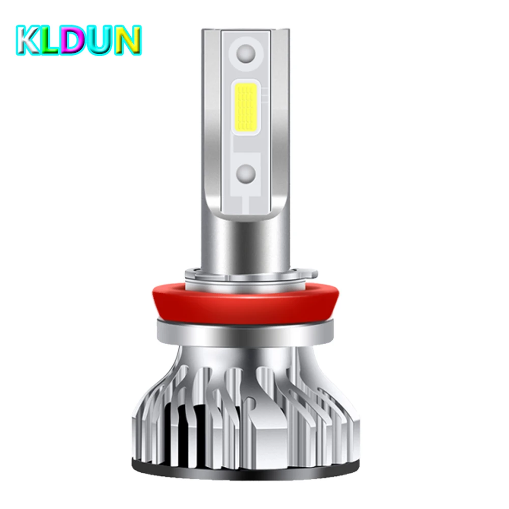 KLDUN H7 H4 светодиодный фар автомобиля H1 H3 H8 H11 светодиодный 9005 HB4 9006 HB5 HB3 HB2 9003 9004 9007 Автомобильный свет лампы 8000K с can-bus