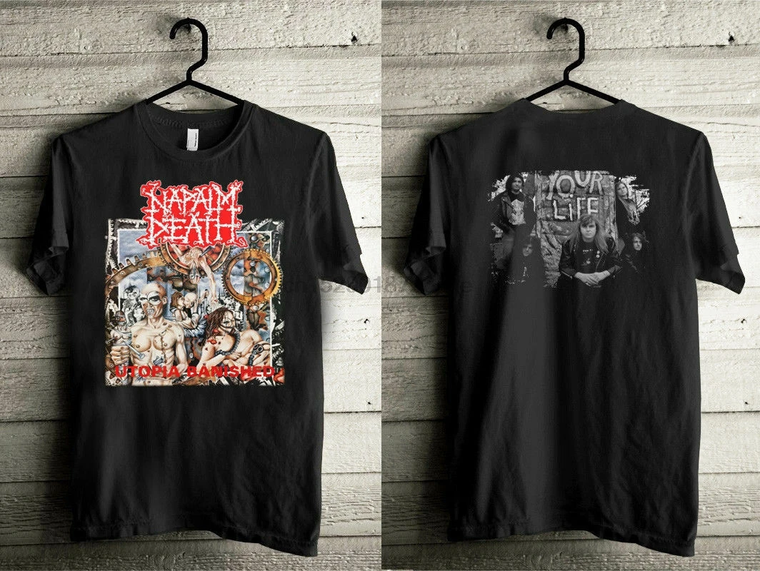 

New Napalm Death Utopia Banished T-shirt S-2XL Grindcore Death Metal usa size