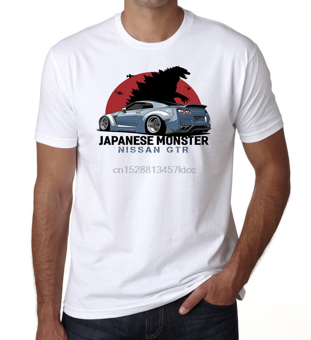 Nissan GTR Japanese Monster Mens T-Shirt Inspired Car Gift White TshirtDT Birthday Tops TEE Shirt | Мужская одежда